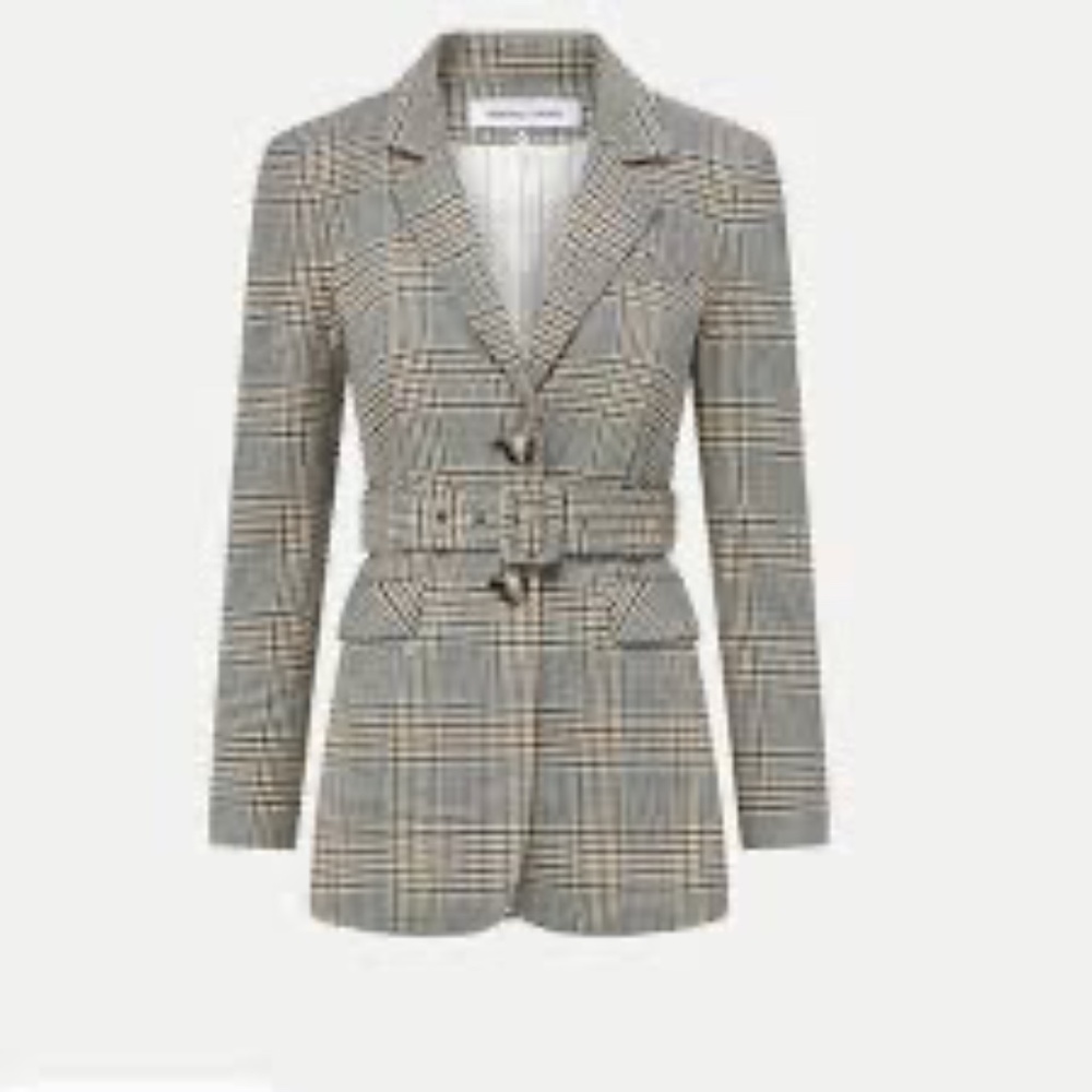 Veronica Beard Ryanne Belted Plaid Dickey Jacket